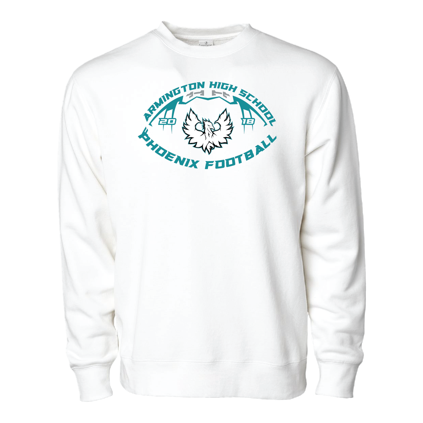 Farmington High School Phoenix Football W/White Phoenix - Adult Crewneck Sweatshirt