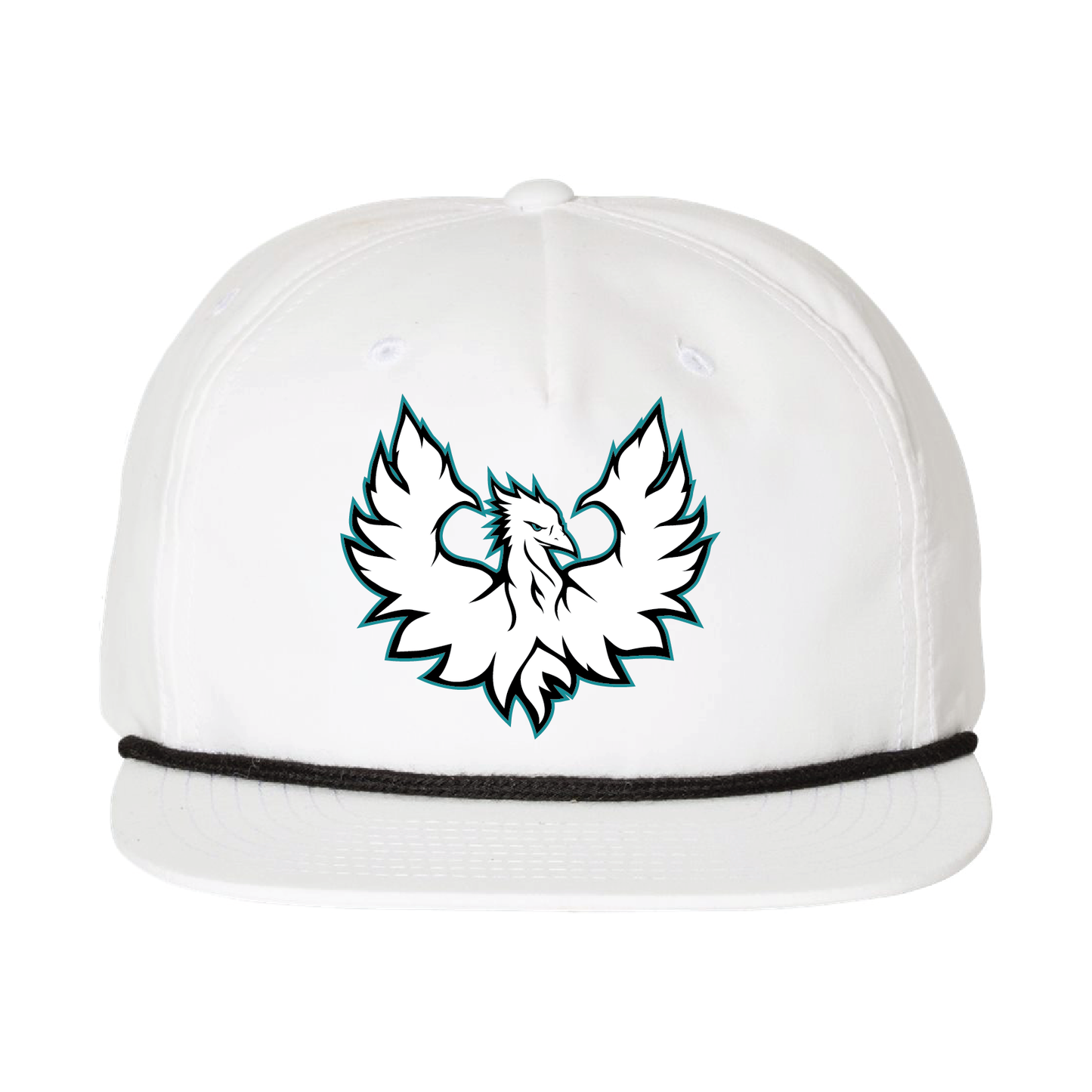 White Phoenix Logo - 5 Panel High Profile Relaxed Cotton Blend Rope Hat