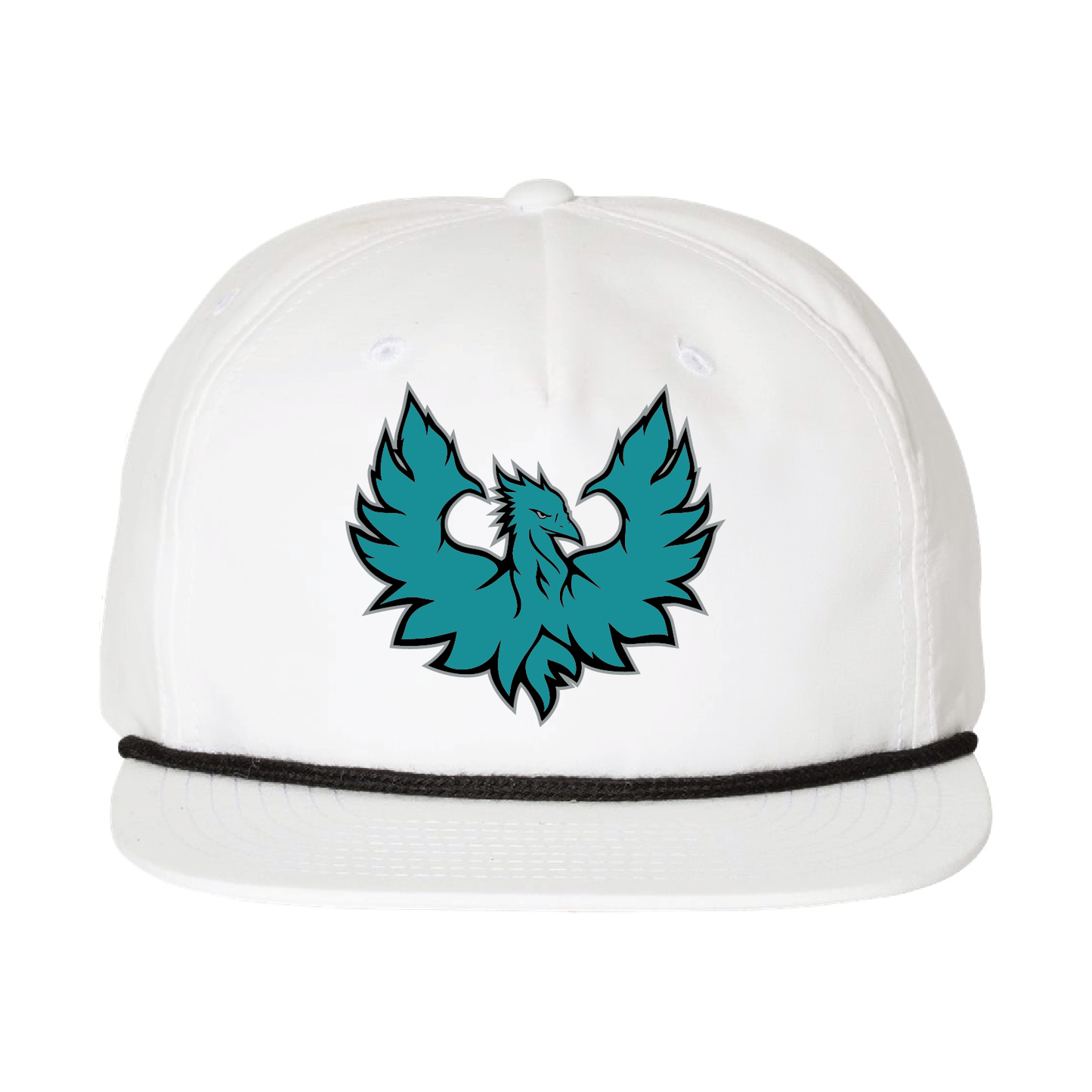 Teal Phoenix Logo - 5 Panel High Profile Relaxed Cotton Blend Rope Hat