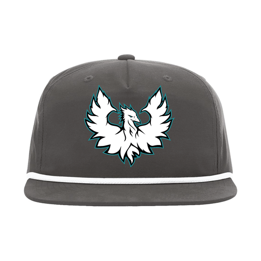 White Phoenix Logo - 5 Panel High Profile Relaxed Cotton Blend Rope Hat