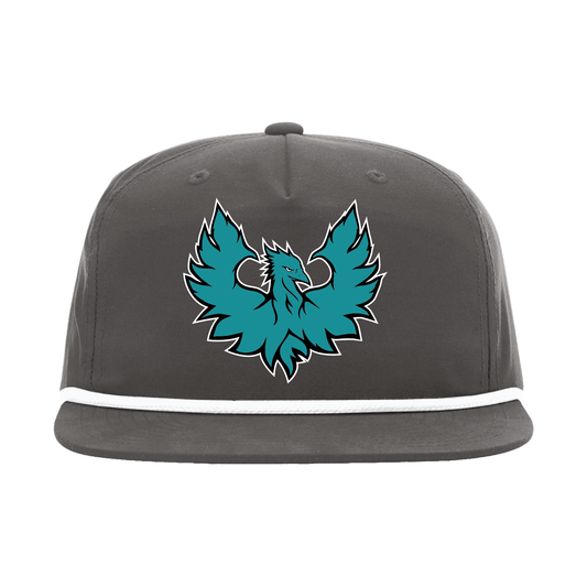 Teal Phoenix Logo - 5 Panel High Profile Relaxed Cotton Blend Rope Hat