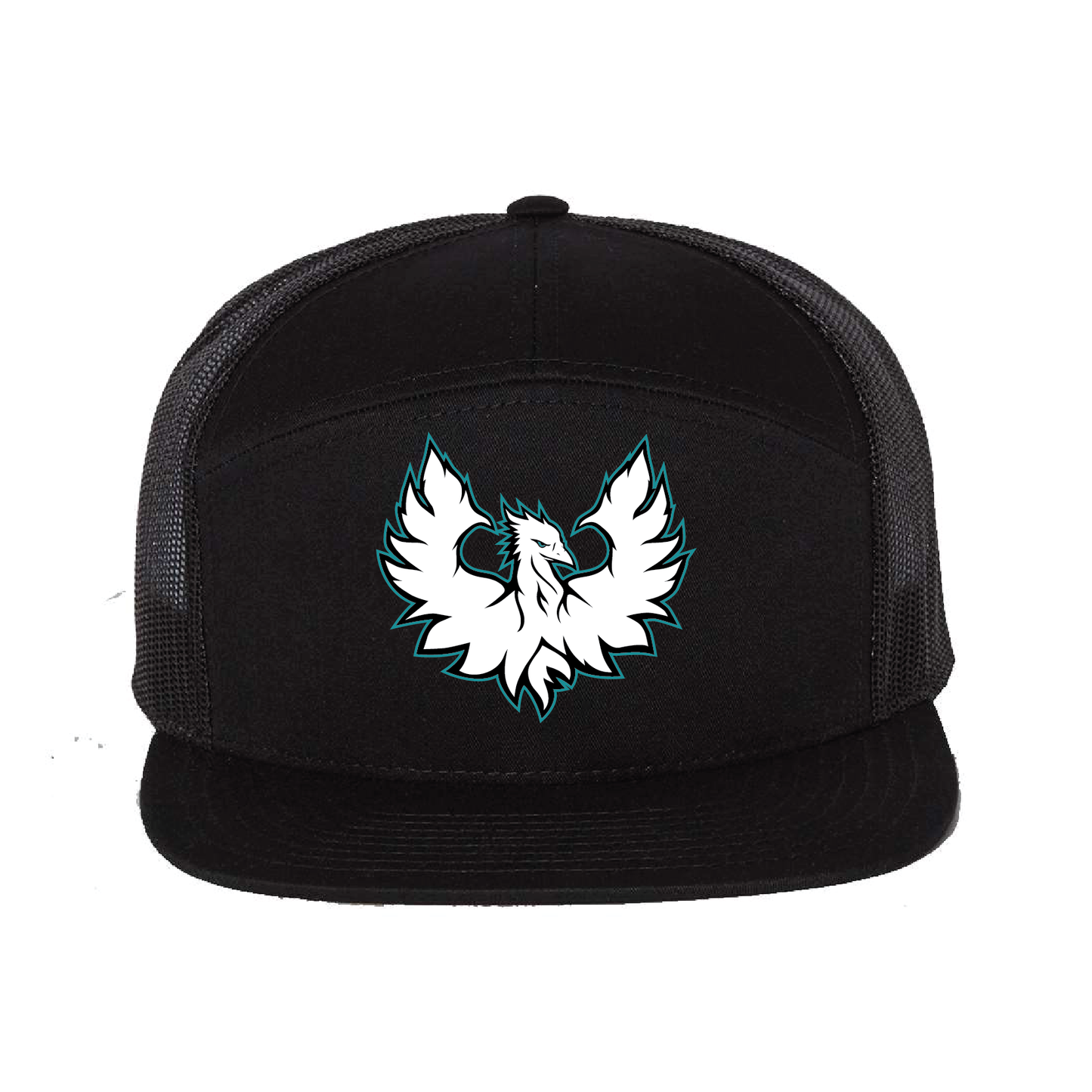 White Phoenix Logo - 7 Panel Trucker