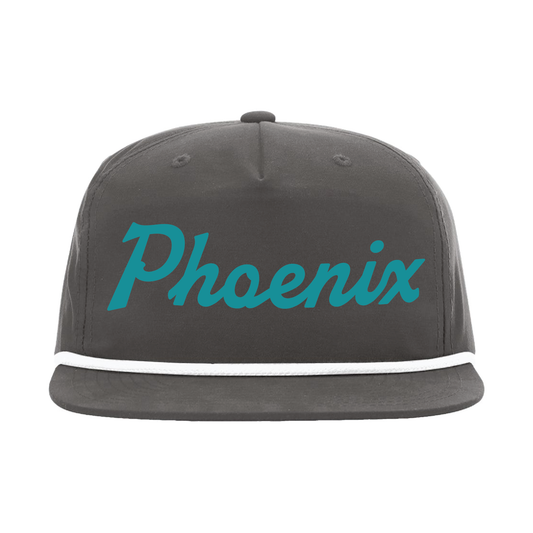Phoenix Script - 5 Panel High Profile Relaxed Cotton Blend Rope Hat