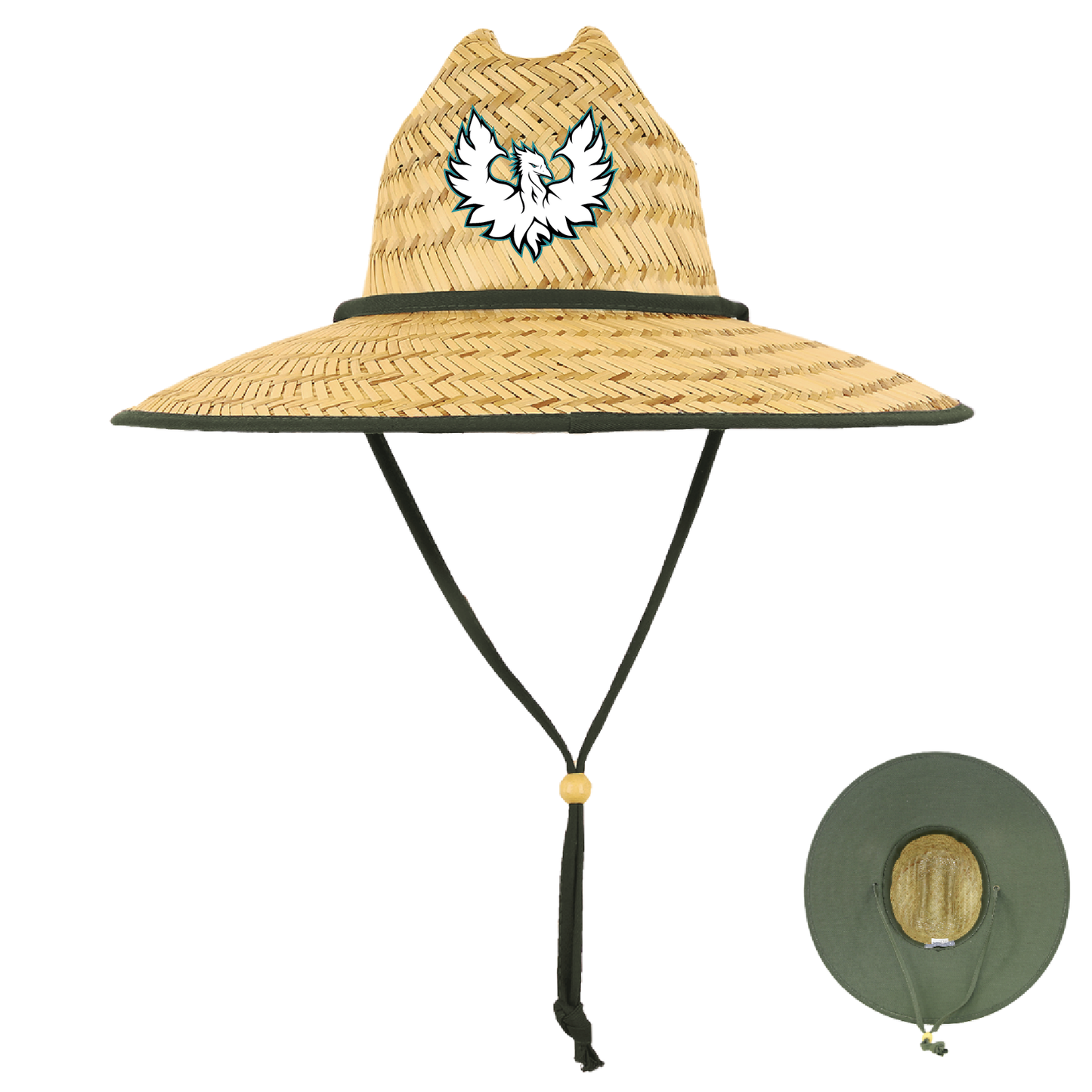 White Phoenix Logo - Mat Straw Lifeguard Hat