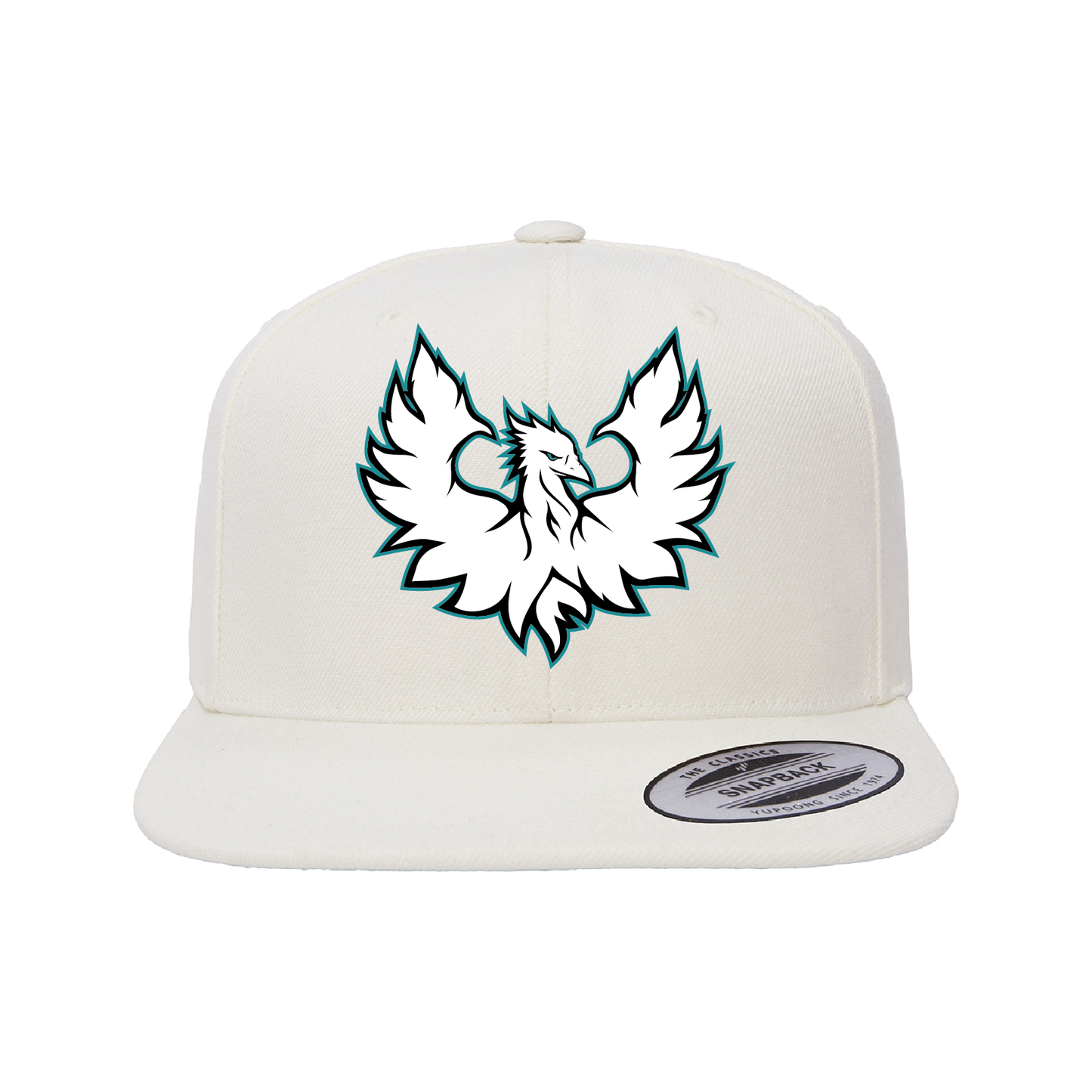 White Phoenix Logo - Flat Bill Snapback