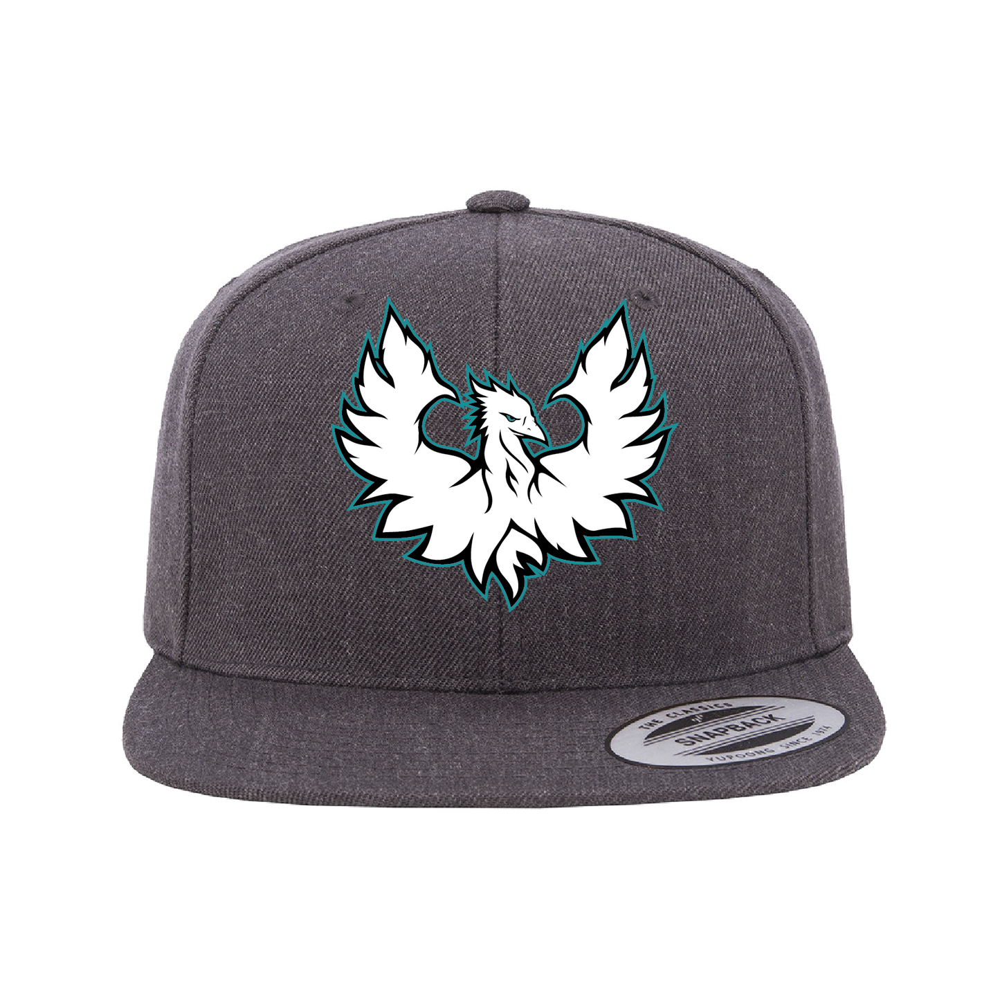 White Phoenix Logo - Flat Bill Snapback