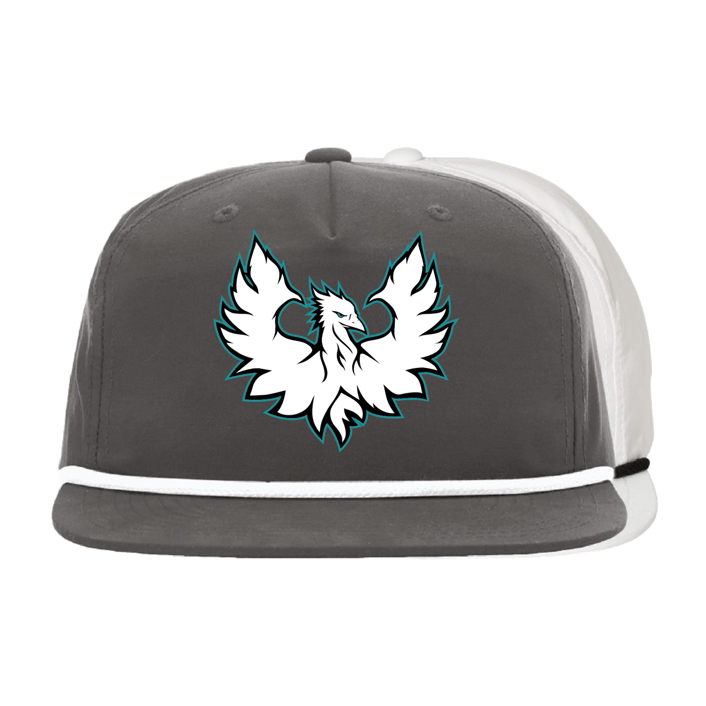White Phoenix Logo - 5 Panel High Profile Relaxed Cotton Blend Rope Hat