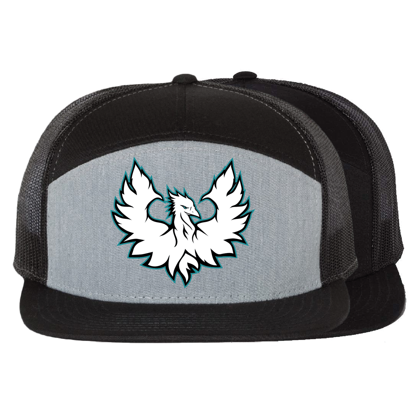 White Phoenix Logo - 7 Panel Trucker