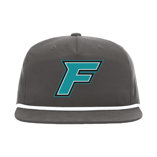 F Logo - 5 Panel High Profile Relaxed Cotton Blend Rope Hat