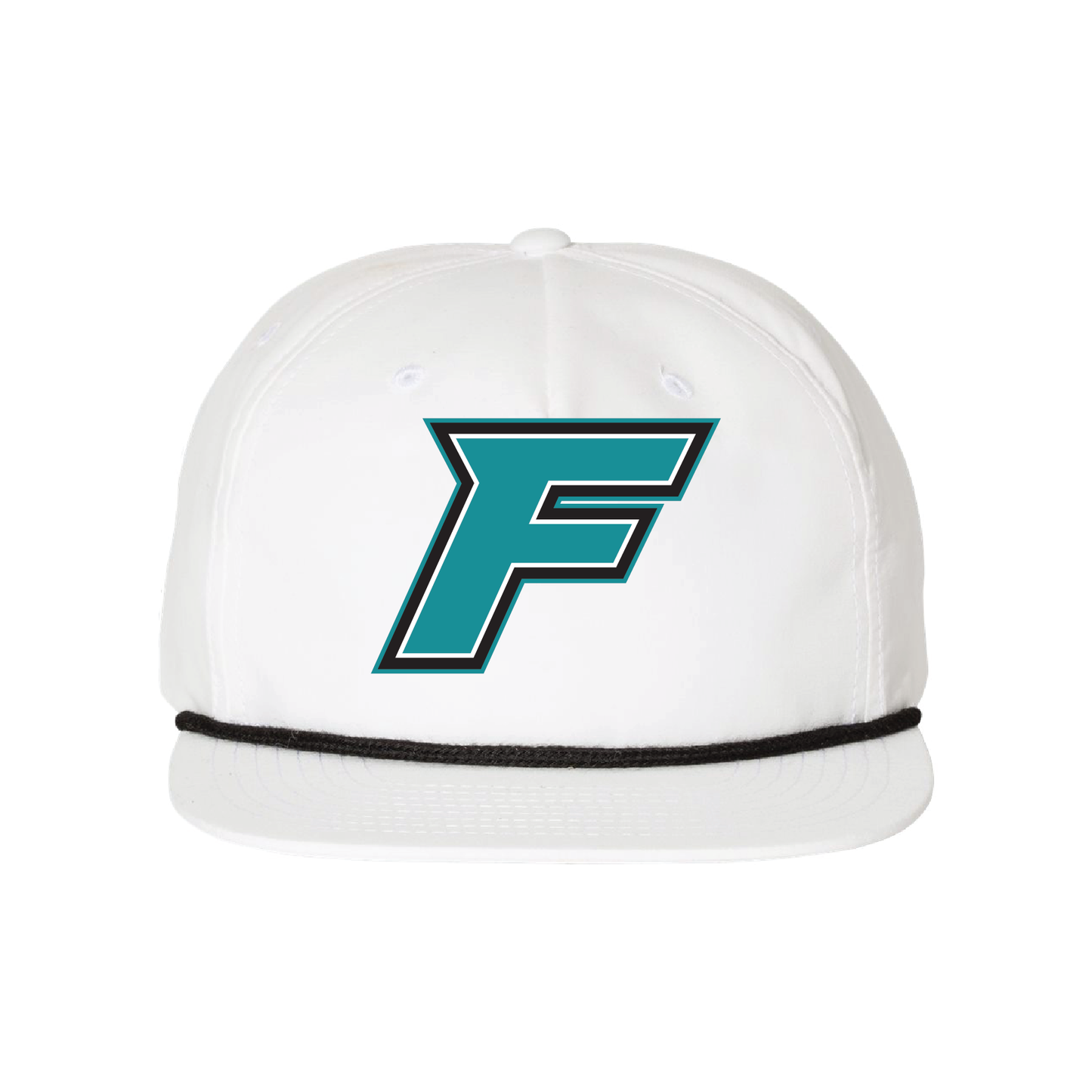 F Logo - 5 Panel High Profile Relaxed Cotton Blend Rope Hat