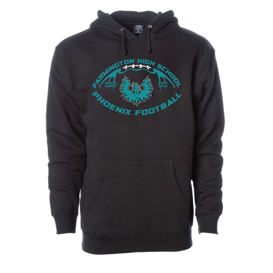 Farmington High School Phoenix Football W/Teal Phoenix - Adult | Youth Hoodie