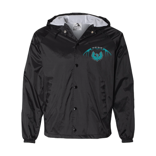 Football W/Teal Phoenix Logo - Mens Hooded Coach's Jacket