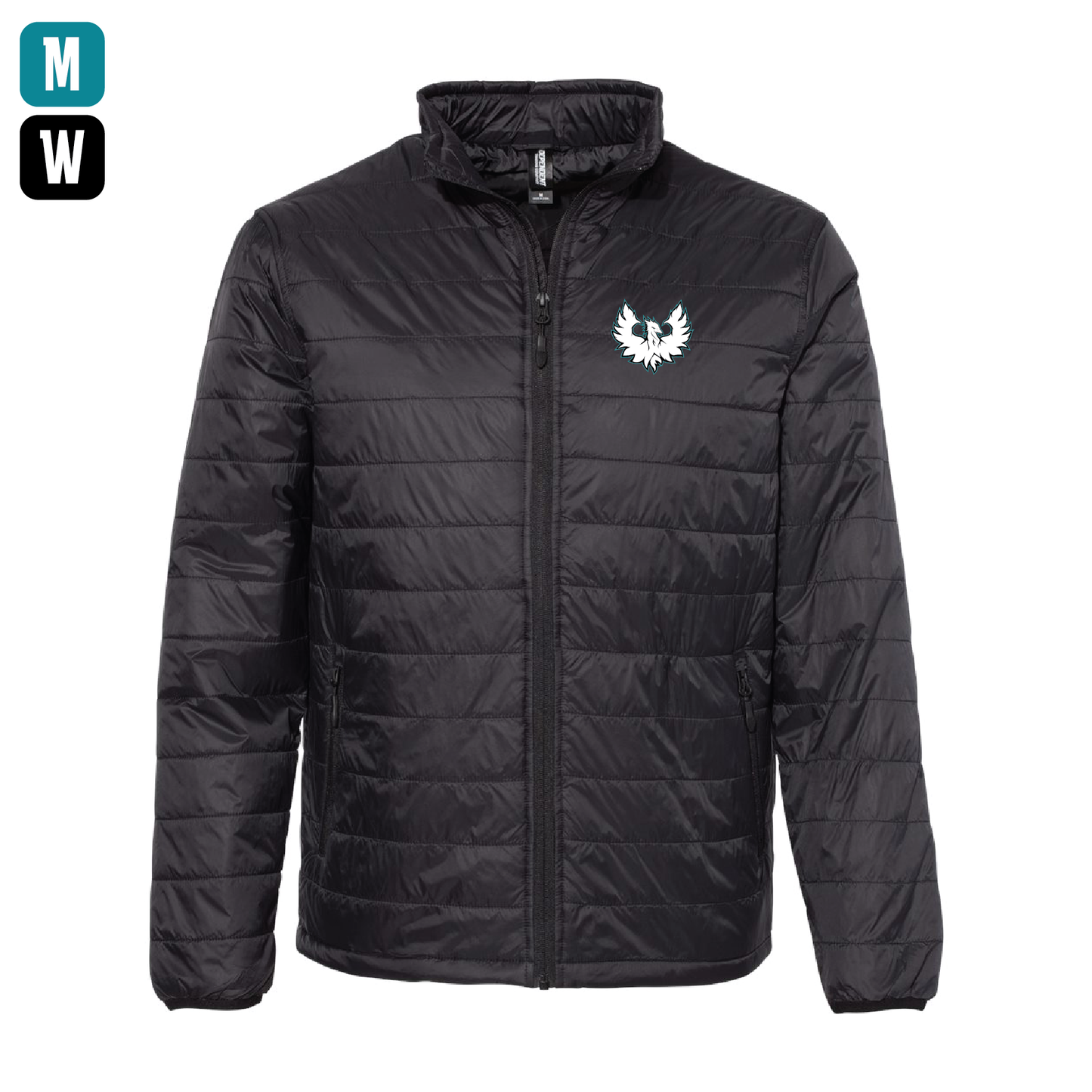 White Phoenix Logo - Mens | Womens Puffer Jacket