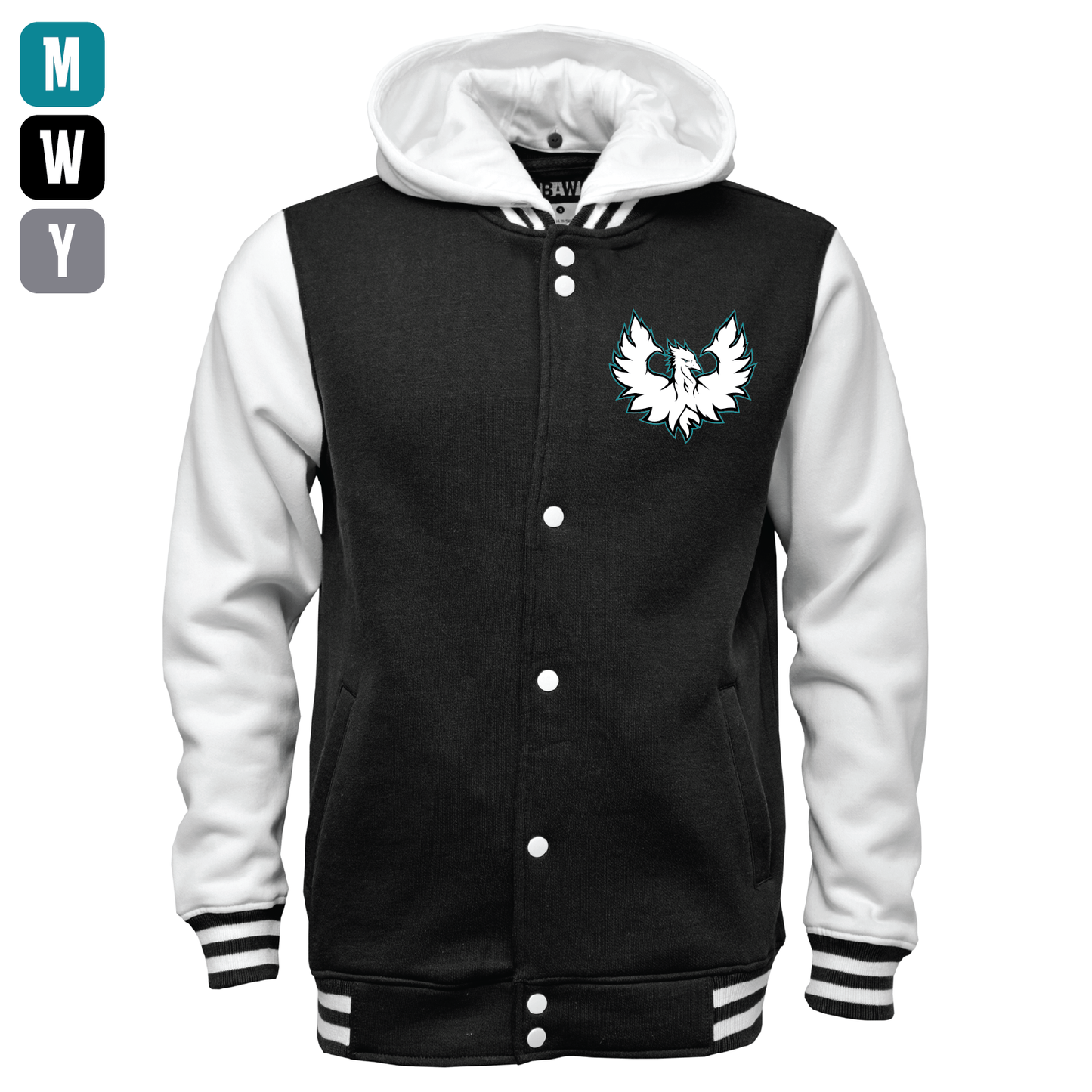 White Phoenix Logo - Mens | Womens | Youth Varsity Jacket
