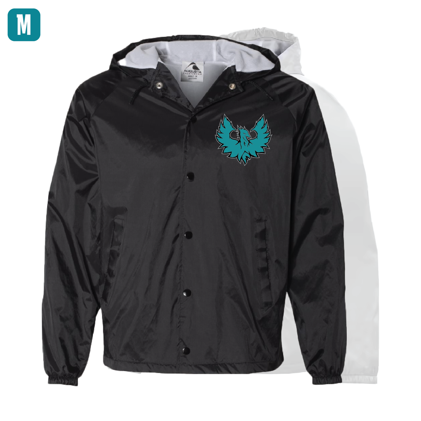 Teal Phoenix Logo - Mens Hooded Coach's Jacket