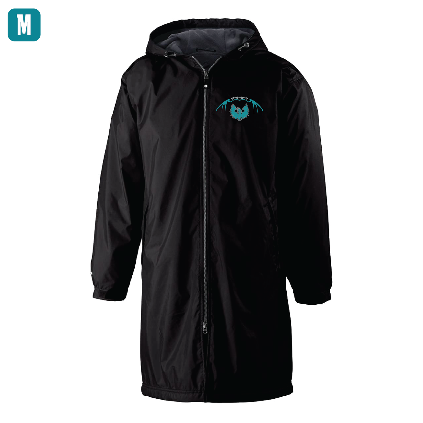 Football W/Teal Phoenix Logo - Mens Conquest Jacket