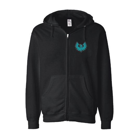 Teal Phoenix Logo - Adult Sponge Fleece Full-Zip Hoodie