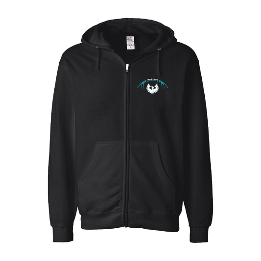 Football W/White Phoenix Logo - Adult Sponge Fleece Full-Zip Hoodie