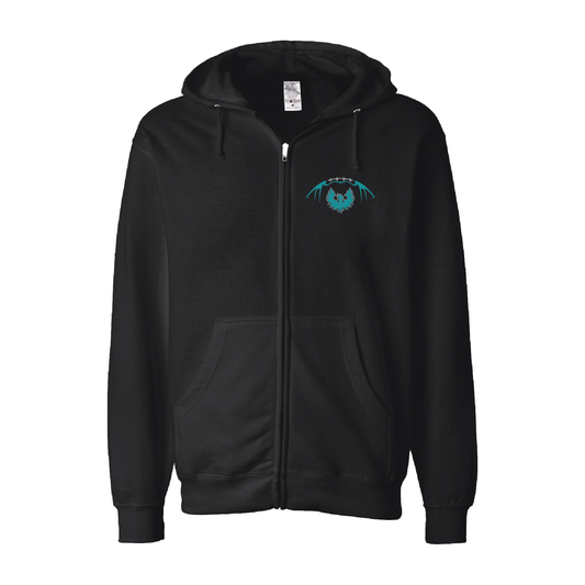 Football W/Teal Phoenix Logo - Adult Sponge Fleece Full-Zip Hoodie