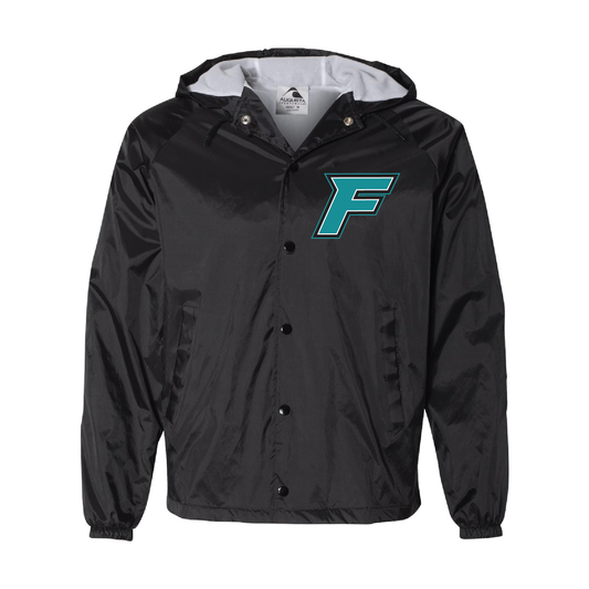 F Logo - Mens Hooded Coach's Jacket