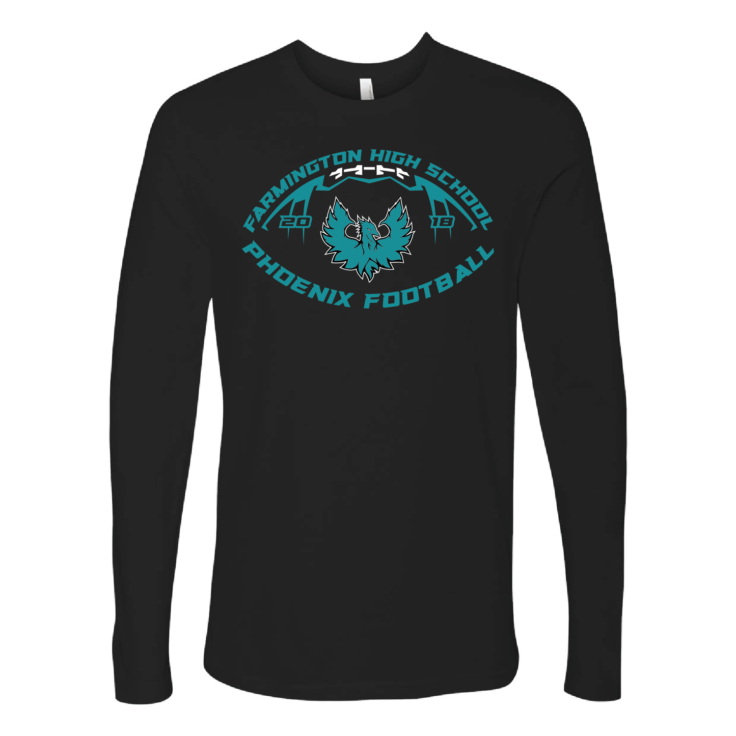 Farmington High School Phoenix Football W/Teal Phoenix - Mens | Womens | Youth Long Sleeve T-Shirt