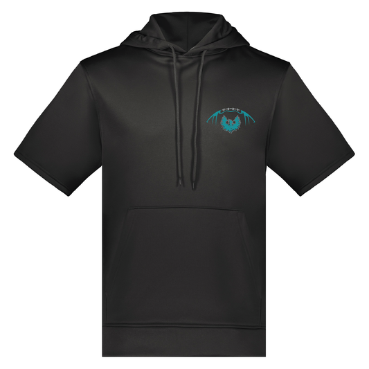 Football W/Teal Phoenix Logo - Adult Short Sleeve Hoodie