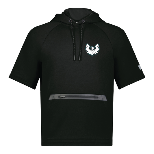 White Phoenix Logo - Adult Short Sleeve Tech Fleece Hoodie