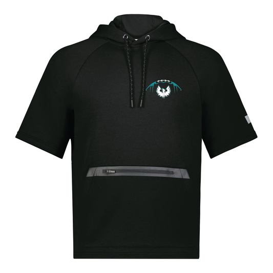 Football W/White Phoenix Logo - Adult Short Sleeve Tech Fleece Hoodie