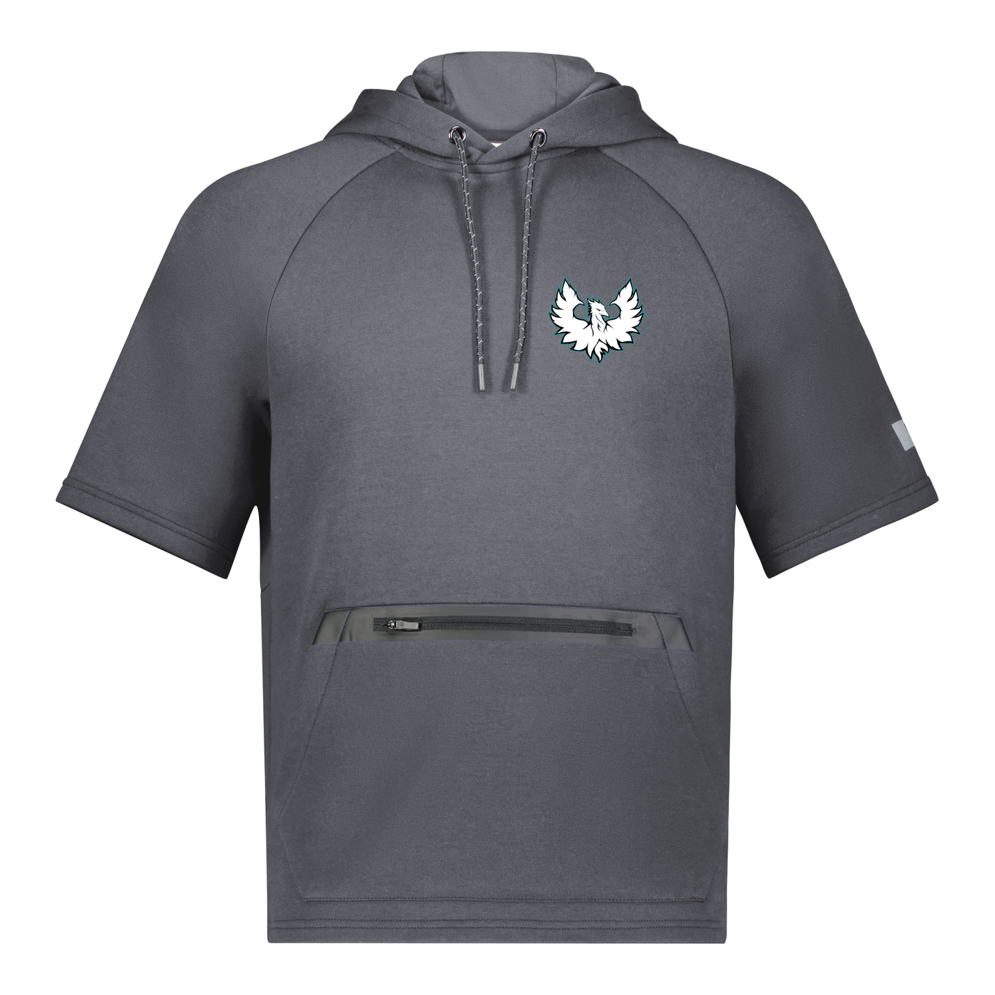White Phoenix Logo - Adult Short Sleeve Tech Fleece Hoodie