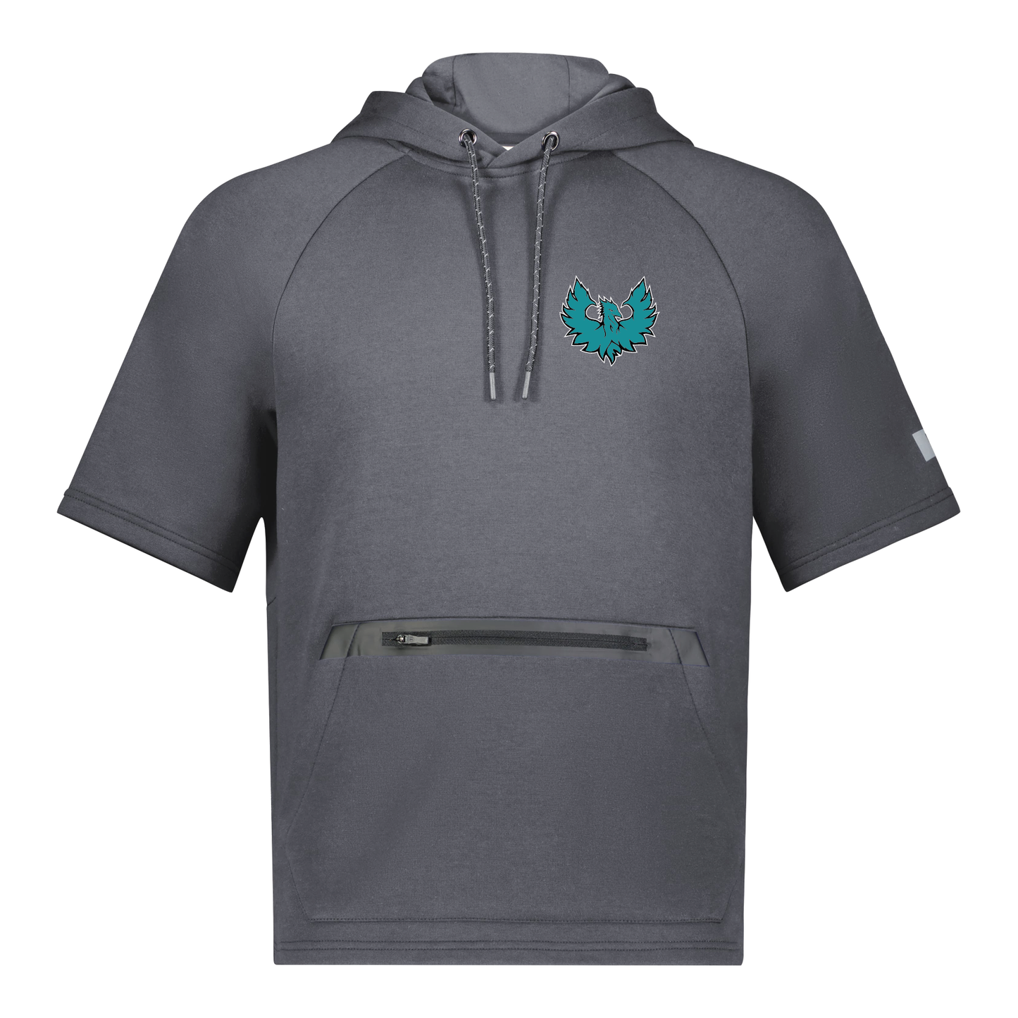 Teal Phoenix Logo - Adult Short Sleeve Tech Fleece Hoodie