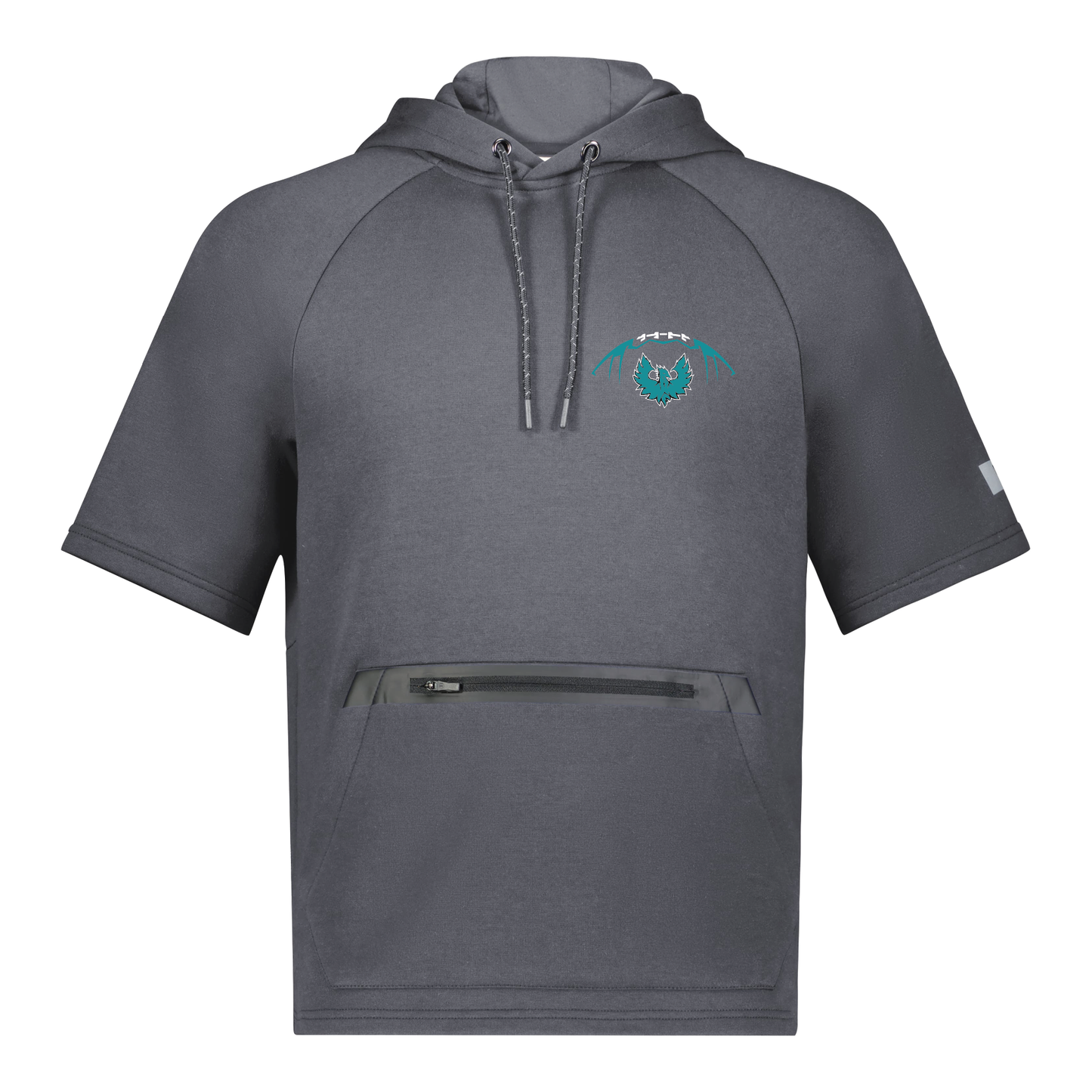 Football W/Teal Phoenix Logo - Adult Short Sleeve Tech Fleece Hoodie