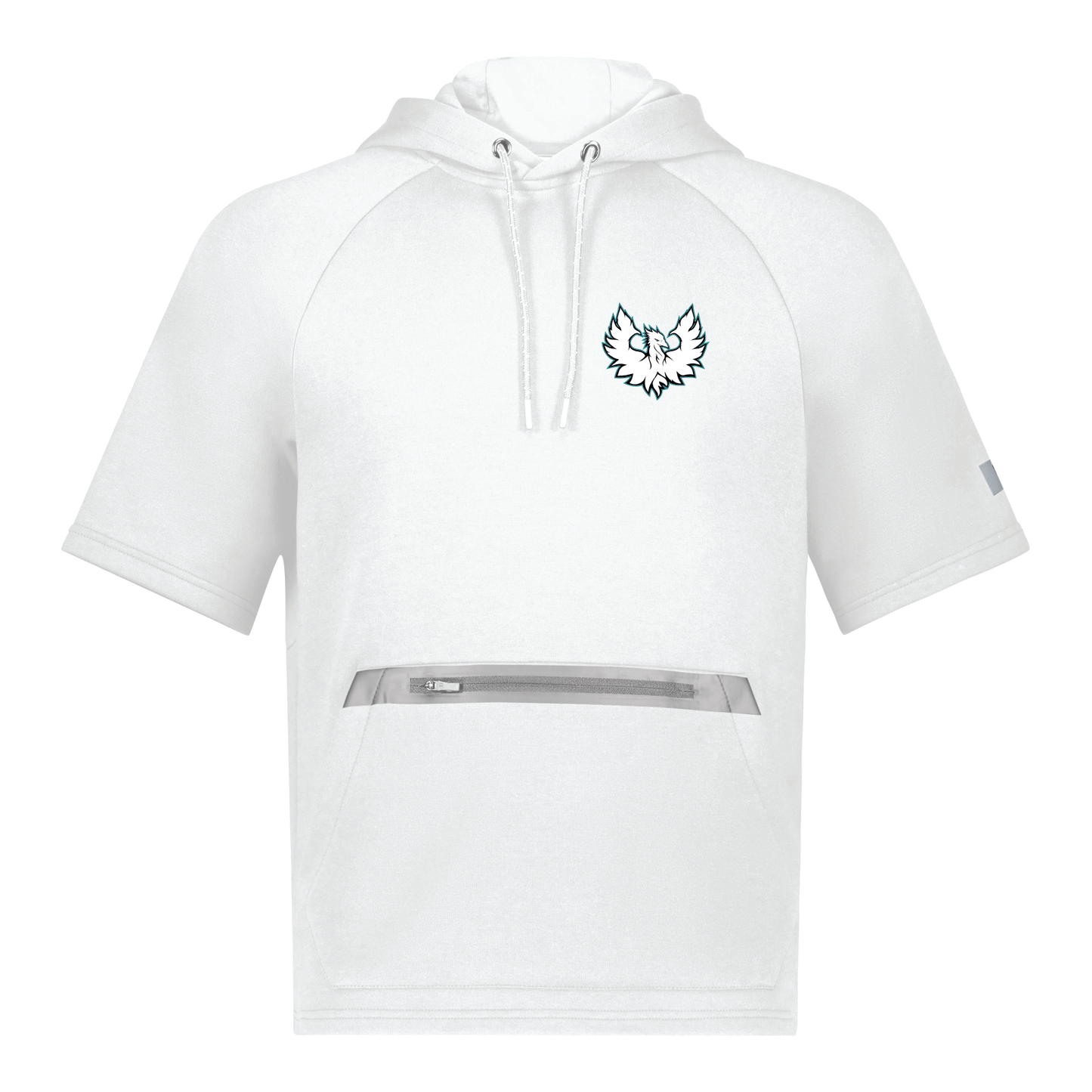White Phoenix Logo - Adult Short Sleeve Tech Fleece Hoodie