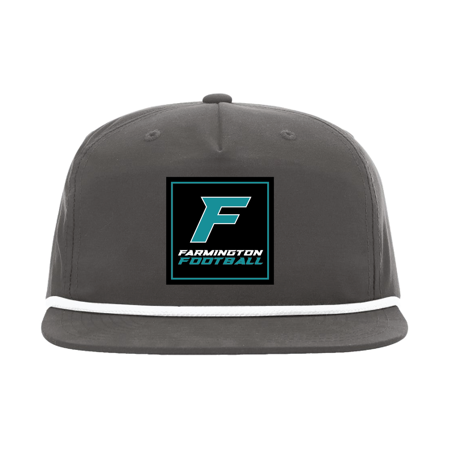 Farmington Football Square Patch - 5 Panel High Profile Relaxed Cotton Blend Rope Hat