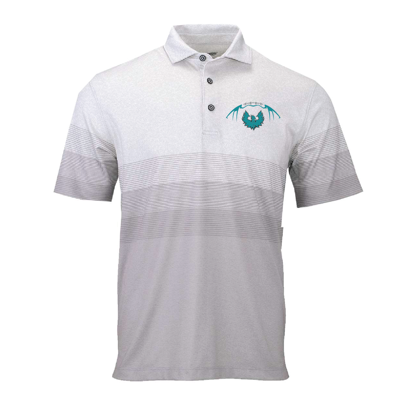 Football W/Teal Phoenix Logo - Mens Heathered Polo