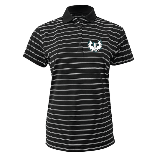 White Phoenix Logo - Mens | Womens Wide Stripe Polo