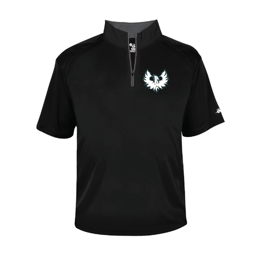 White Phoenix Logo - Mens Short Sleeve 1/4 ZIP
