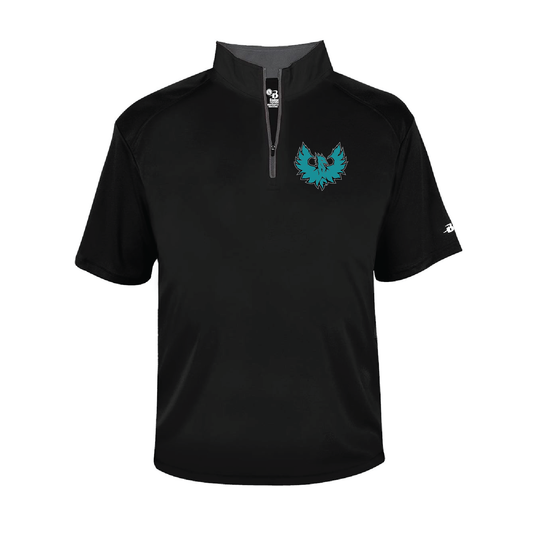 Teal Phoenix Logo - Mens Short Sleeve 1/4 ZIP