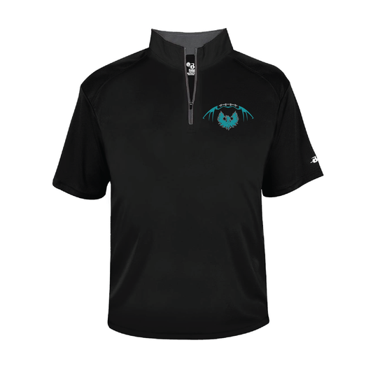 Football W/Teal Phoenix Logo - Mens Short Sleeve 1/4 ZIP