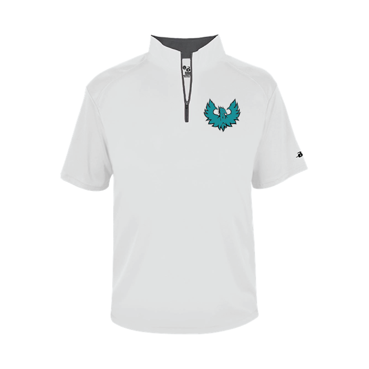 Teal Phoenix Logo - Mens Short Sleeve 1/4 ZIP