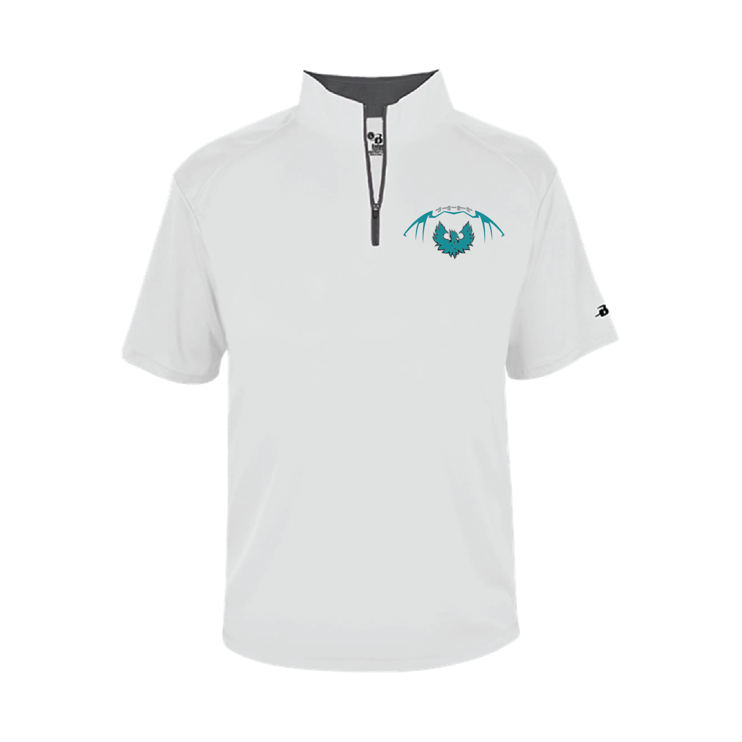 Football W/Teal Phoenix Logo - Mens Short Sleeve 1/4 ZIP