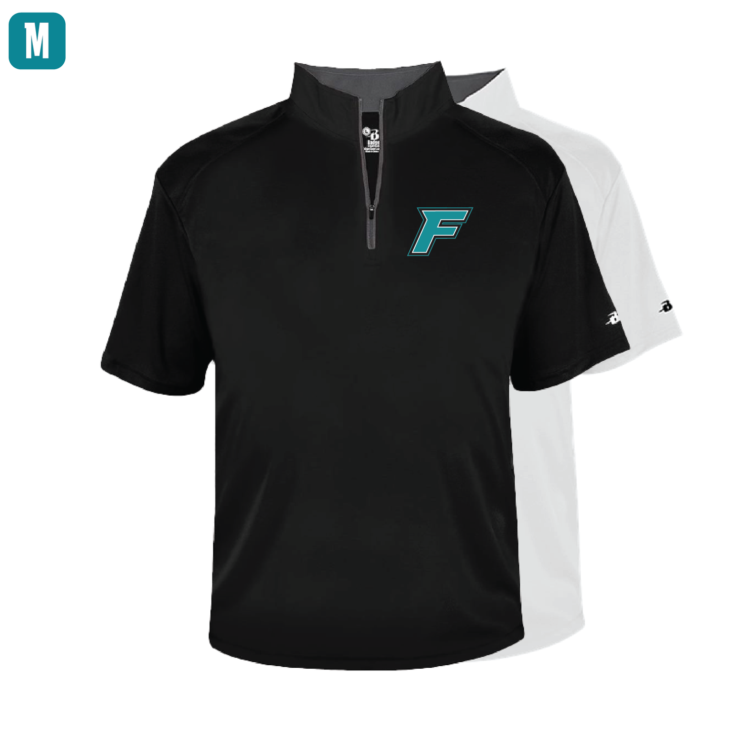 F Logo - Mens Short Sleeve 1/4 ZIP