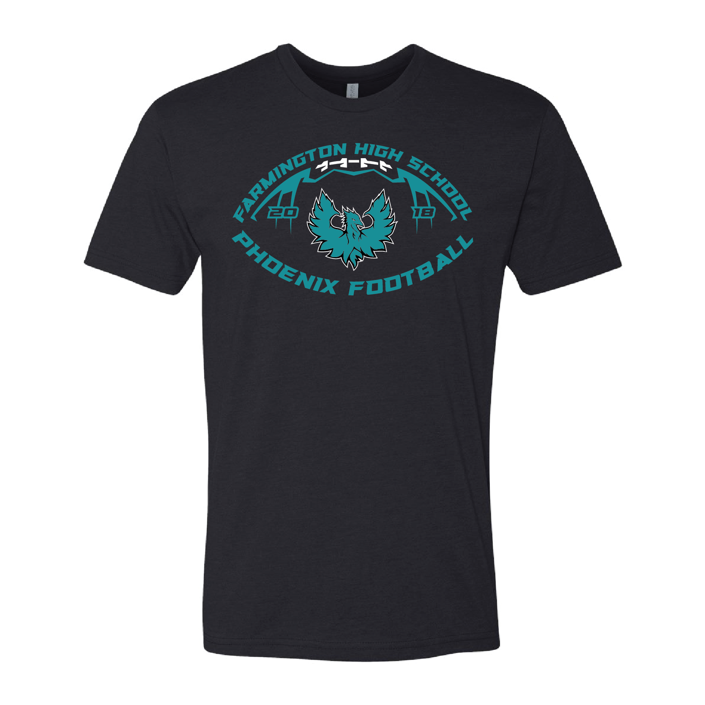 Farmington High School Phoenix Football W/Teal Phoenix - Mens | Womens | Youth CVC T-Shirt