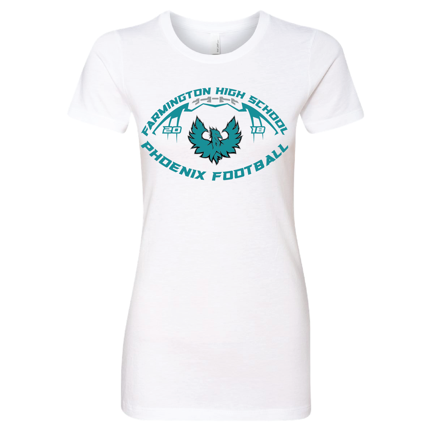 Farmington High School Phoenix Football W/Teal Phoenix - Mens | Womens | Youth CVC T-Shirt