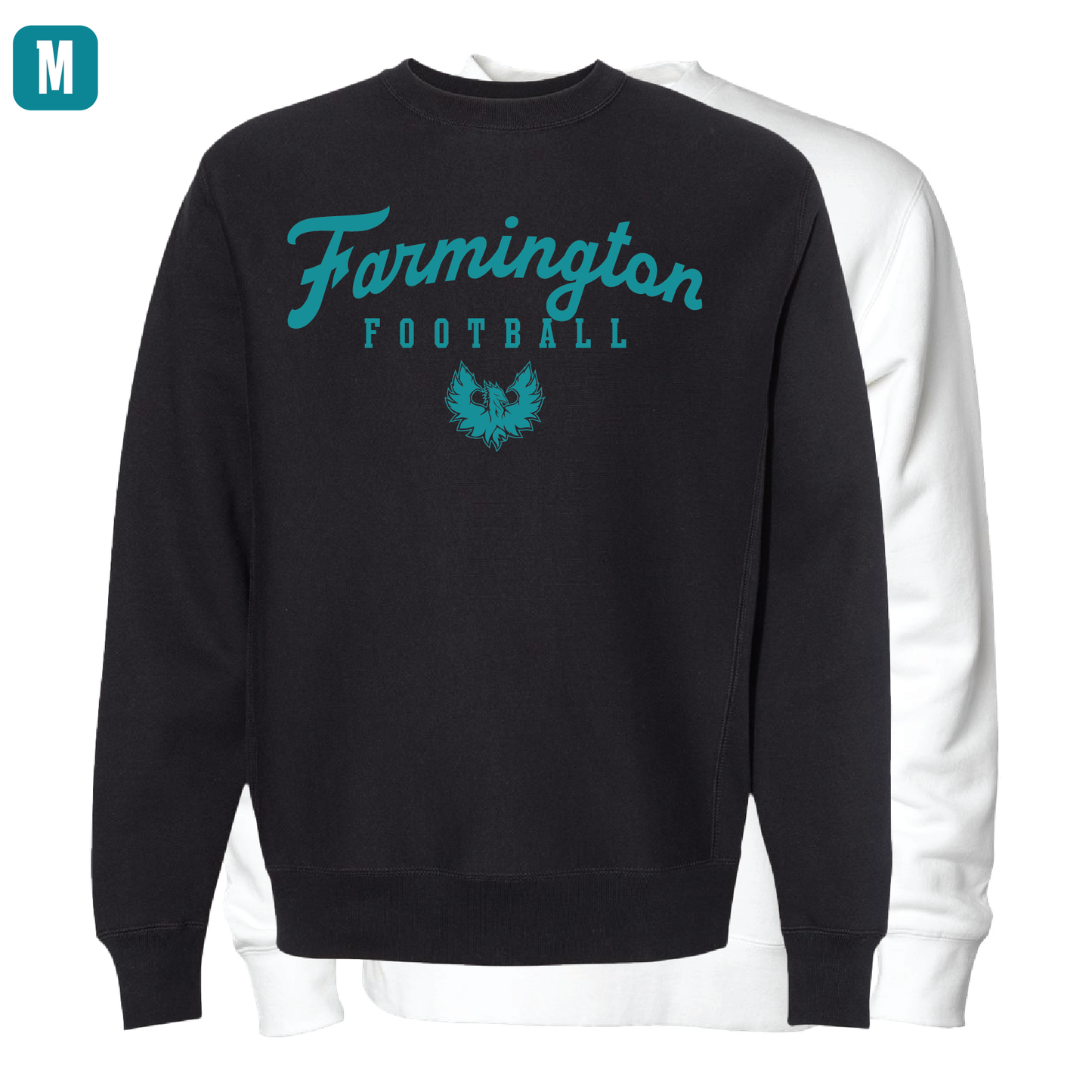 Farmington Script Football - Adult Crewneck Sweatshirt
