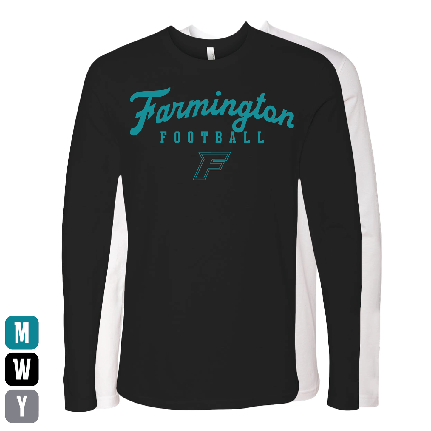 Farmington Script Football F Logo - Mens | Womens | Youth Long Sleeve T-Shirt