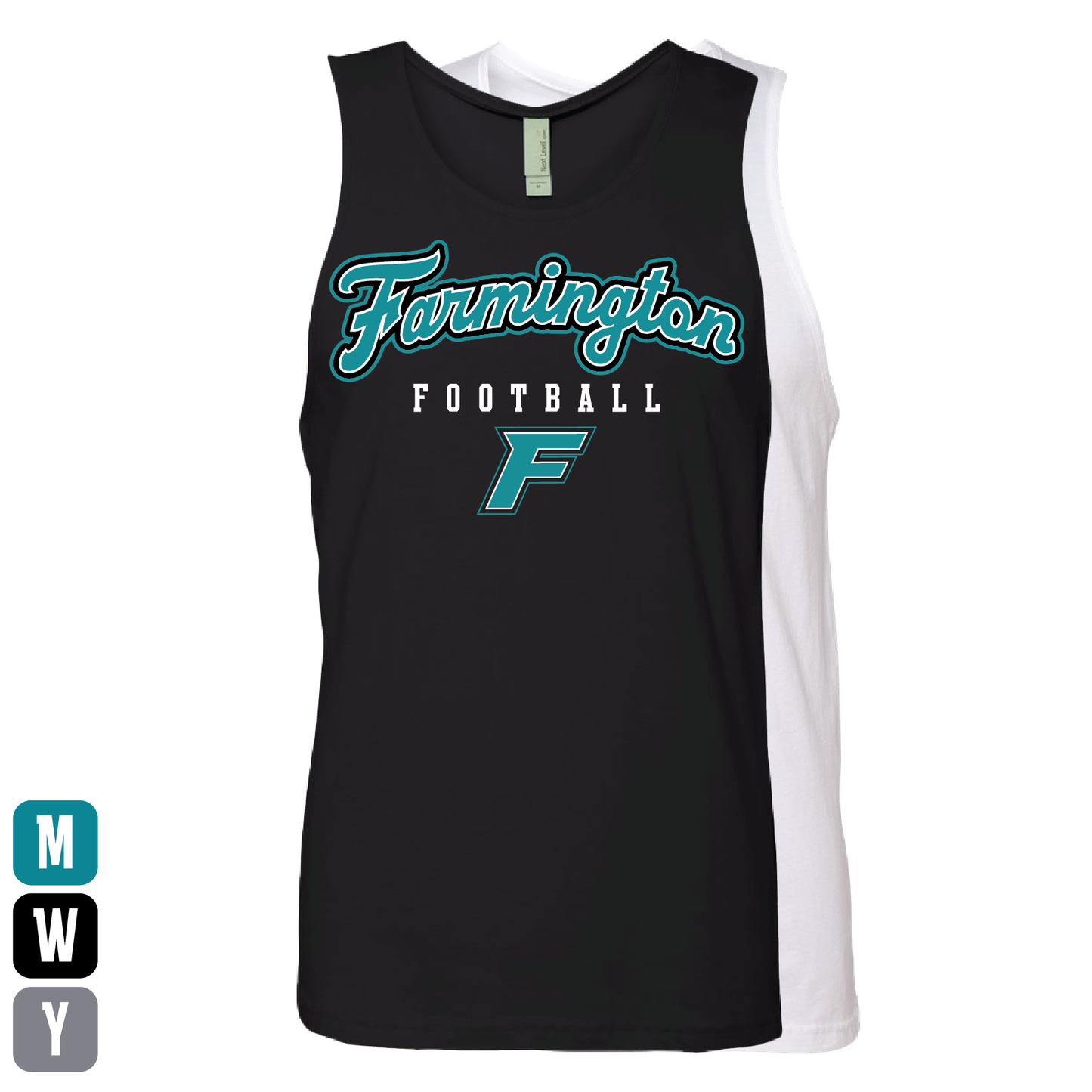 Farmington Football Script W/F Logo - Mens | Womens | Youth Tank Top