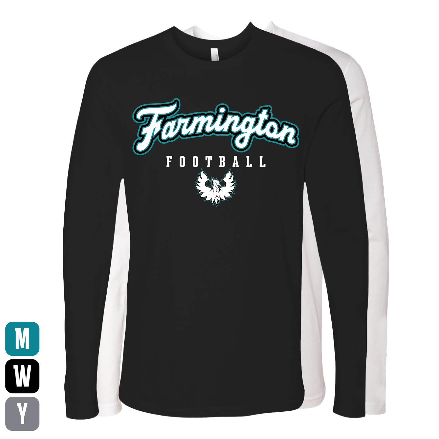 Farmington Football Script W/Phoenix Logo - Mens | Womens | Youth Long Sleeve T-Shirt