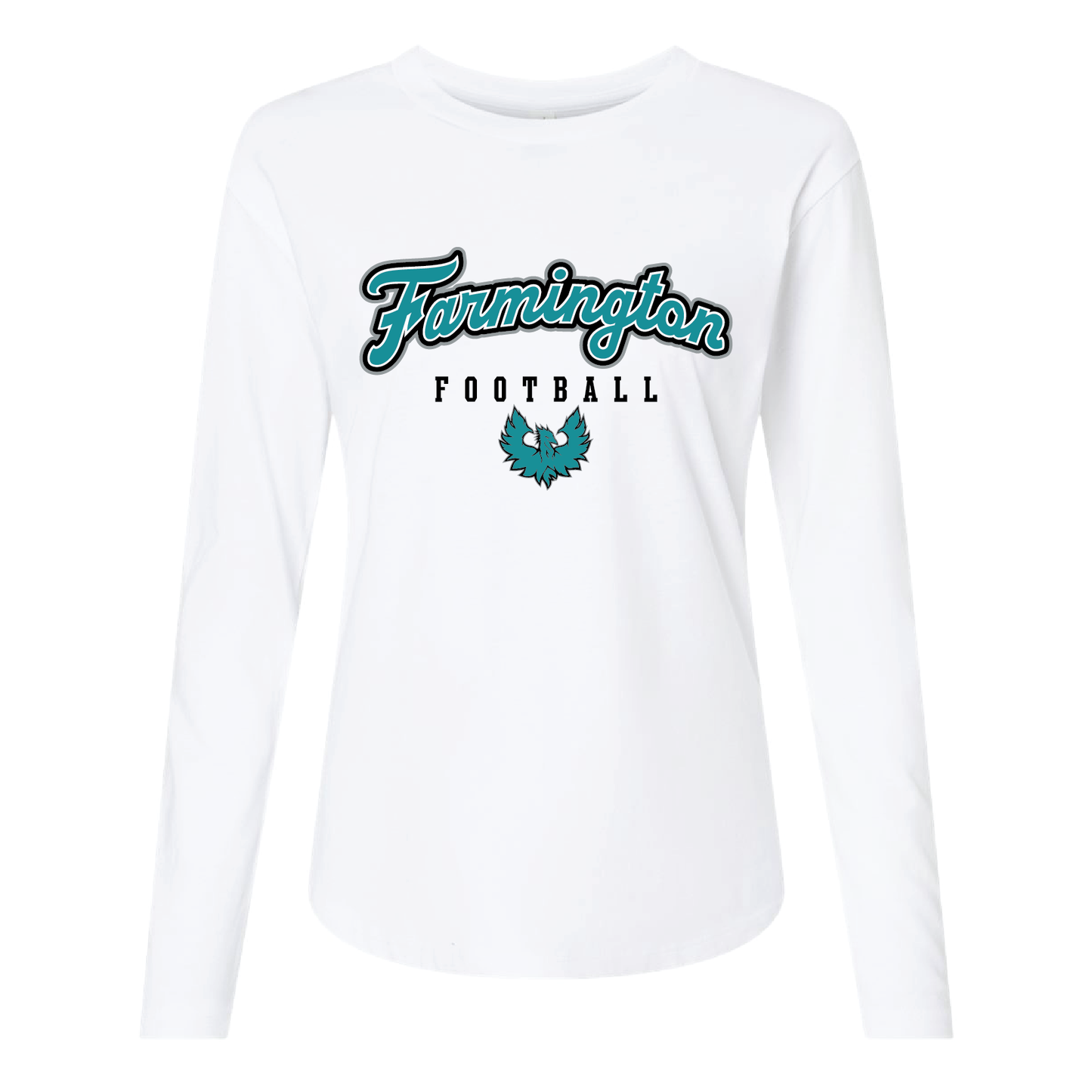 Farmington Football Script W/Phoenix Logo - Mens | Womens | Youth Long Sleeve T-Shirt