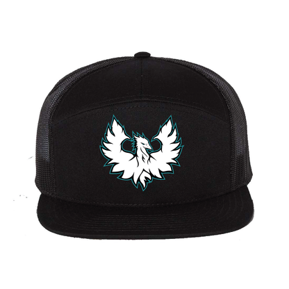 White Phoenix Logo - 7 Panel Trucker