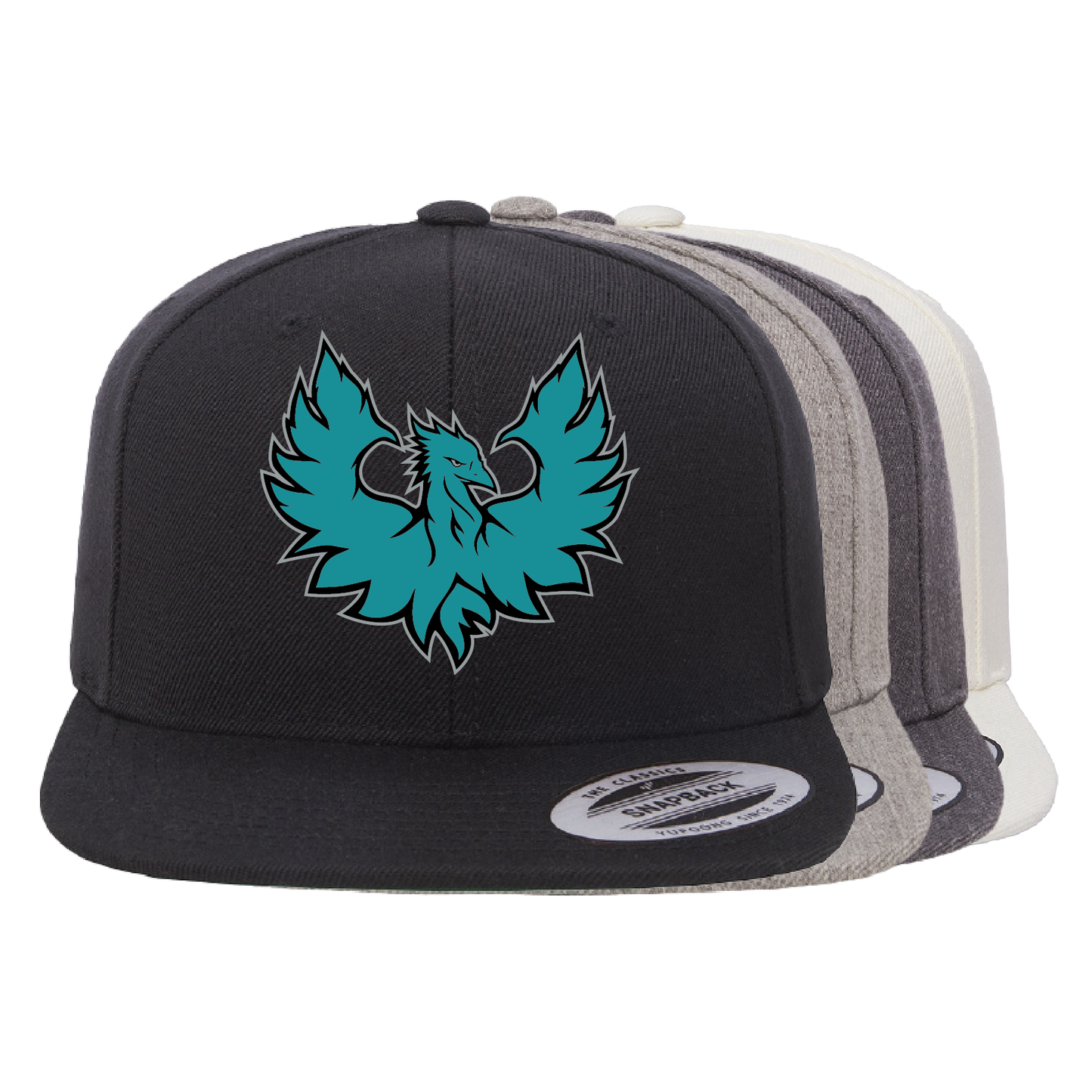 Teal Phoenix Logo - Flat Bill Snapback